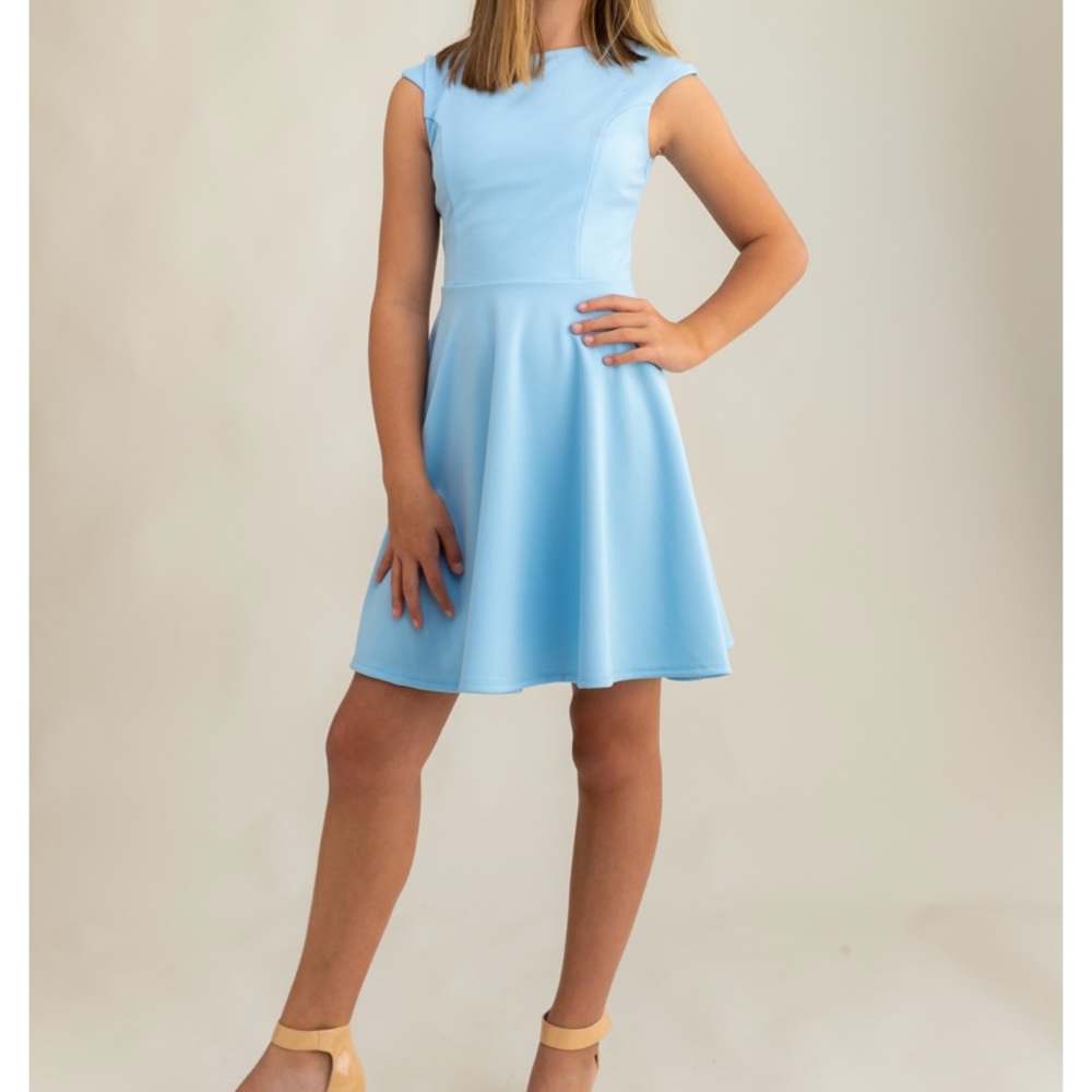 Blue Cap Sleeve Dress size 12